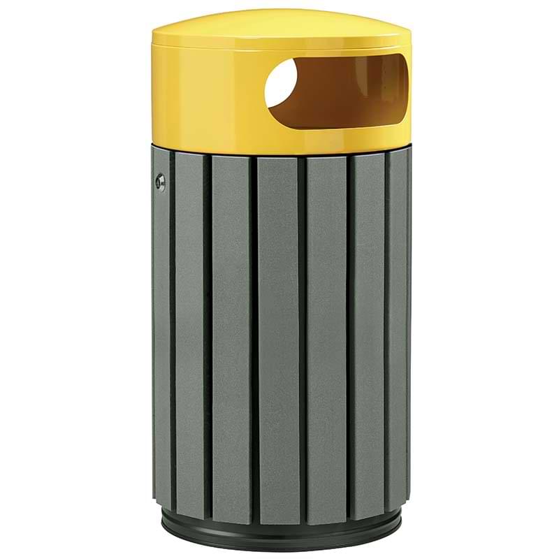 Corbeille lattes recyclées Lalinde 40L - Jaune RAL 1021