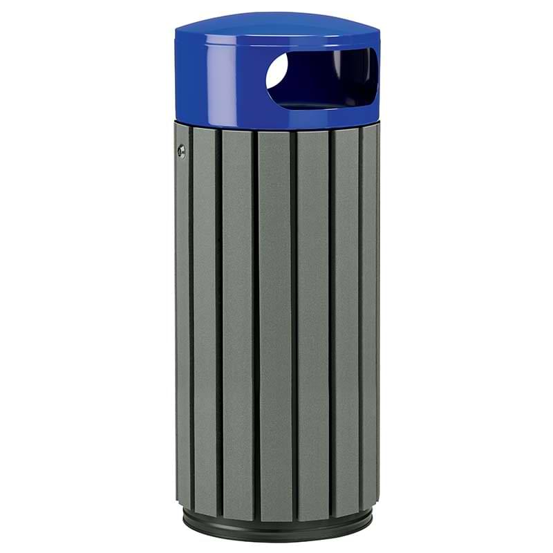 Corbeille lattes recyclées Lalinde 60L - Bleu RAL 5002