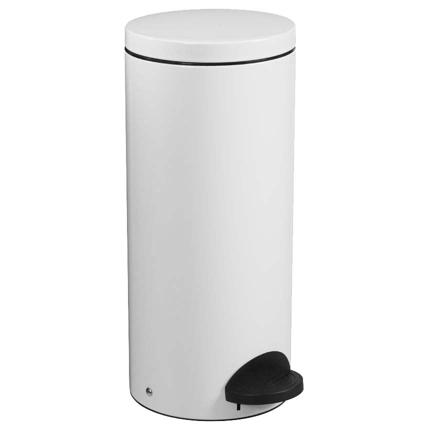 Poubelle métal à pédale 30L - Blanc RAL 9016