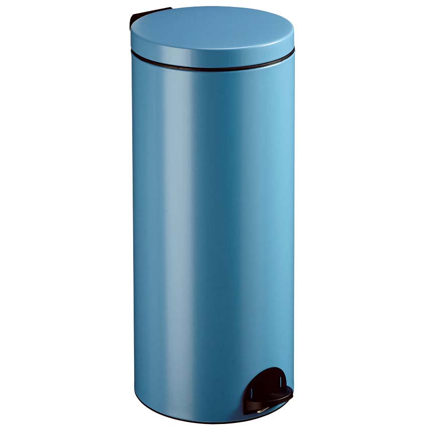Poubelle métal à pédale 30L - Bleu pastel RAL 5024