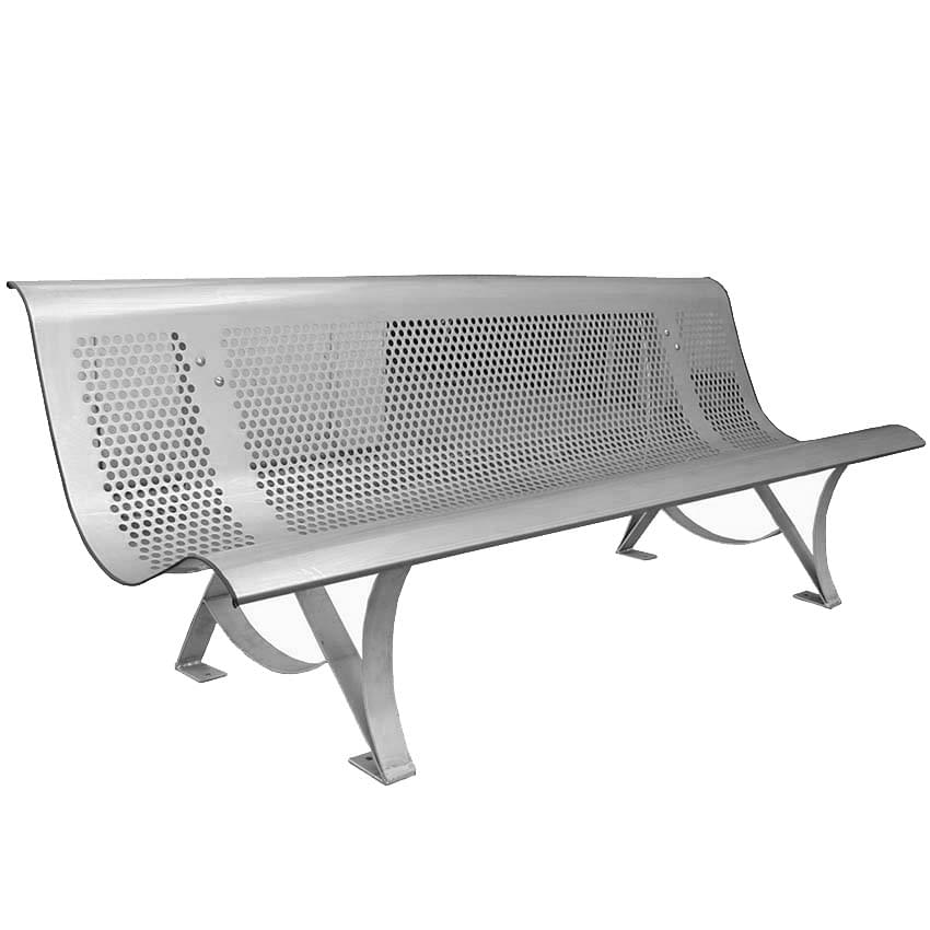 Banc tôle perforée Inox Royan - L. 2000 mm