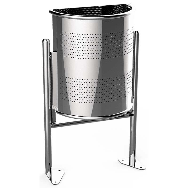 Corbeille basculante demi-ronde Inox Arcachon - 40L