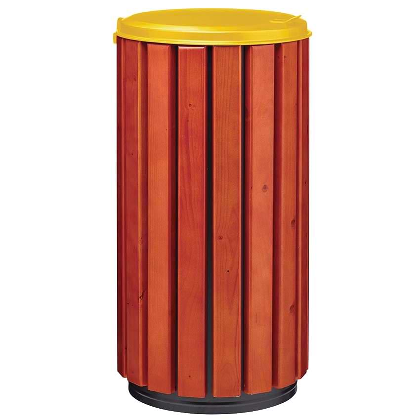 Corbeille Cadouin 80L - Couvercle Jaune RAL 1021