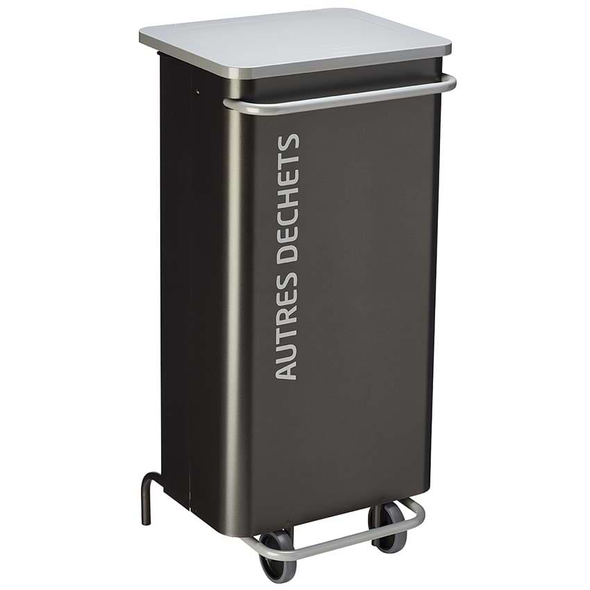 Poubelle tri-sélectif mobile 110L - Couvercle Gris RAL 9022 / Autres déchets