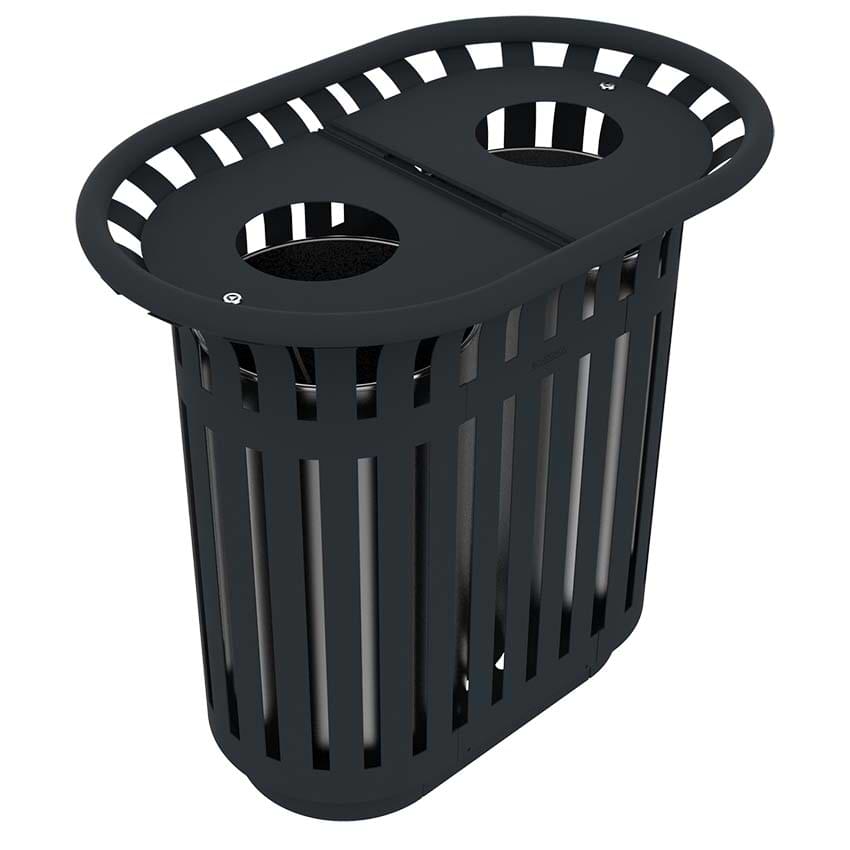 Corbeille tri-sélectif tulipe 2 X 40L à couvercle - Gris anthracite RAL 7016