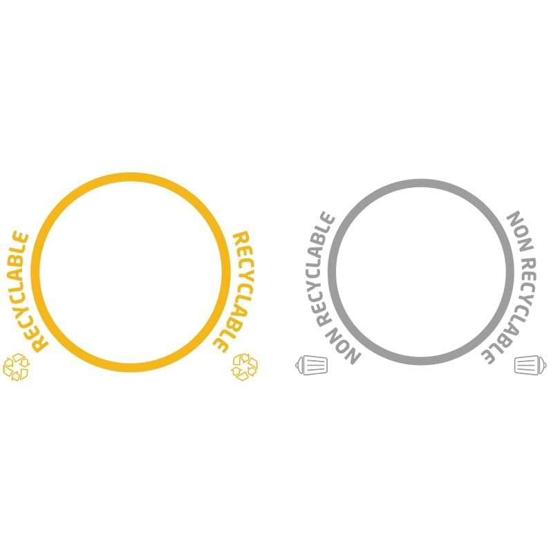 Jeu stickers corbeille tri-sélectif tulipe à couvercles