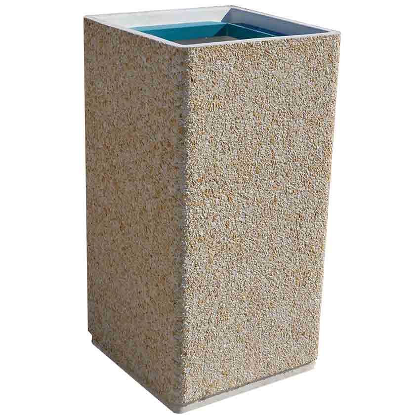 Corbeille béton 80L - Finition gravillons lavés