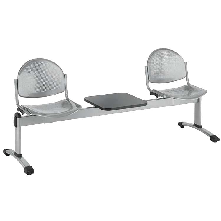 Poutre 2 sièges + 1 tablette - Coloris alu