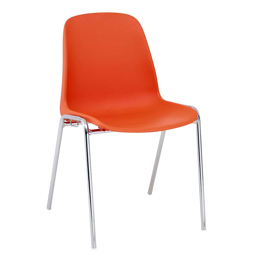 Chaise coque polypropylène Lena - Orange RAL 2004