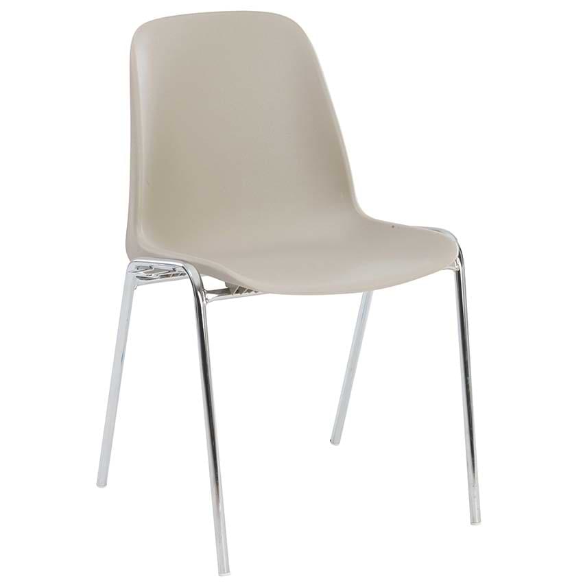 Chaise coque polypropylène Lena - Taupe Pantone 407C