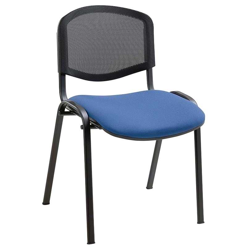 Chaise empilable tissu - dossier résille Luke - Bleu