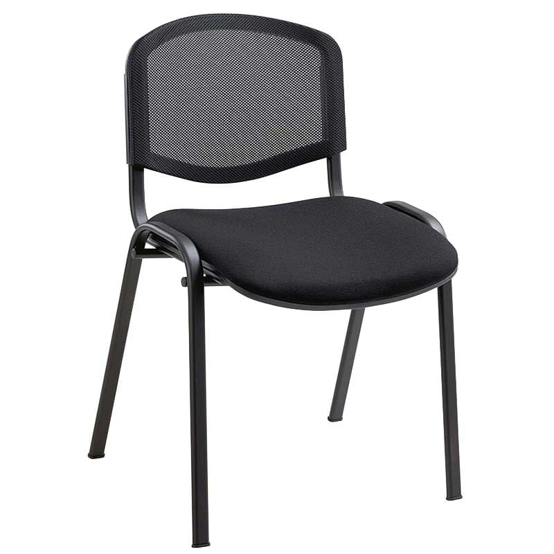 Chaise empilable tissu - dossier résille Luke - Noir