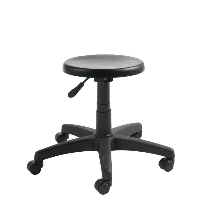 Tabouret assise polyuréthane sur roulettes