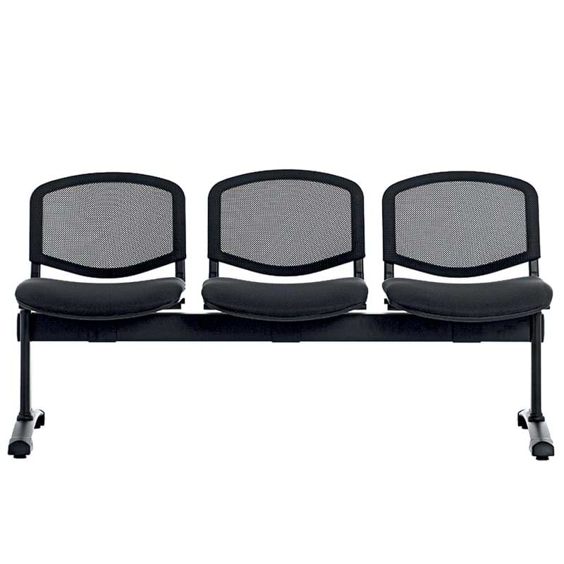 Sièges sur poutre tissu dossier résille - 3 places