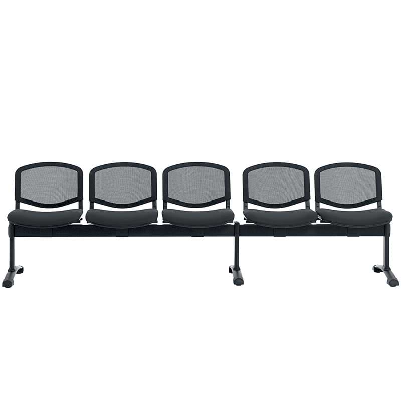 Sièges sur poutre tissu dossier résille - 5 places