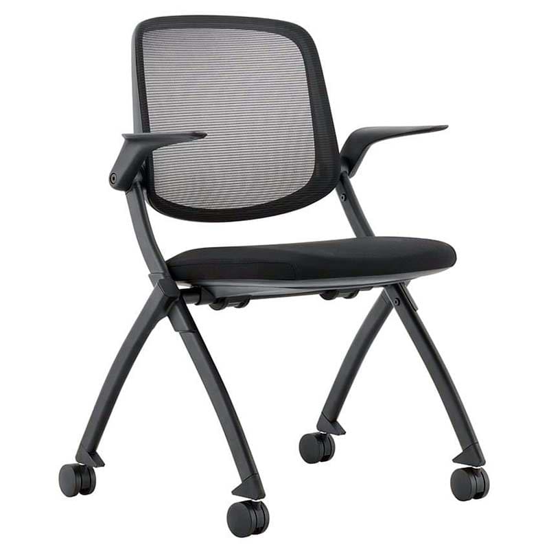 Chaise visiteur rabattable sur roulettes Visi