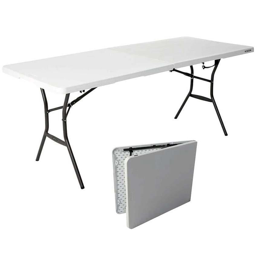 Table pliante en 2 "Valise" Lifetime Pro 183 X 76 cm - Blanc
