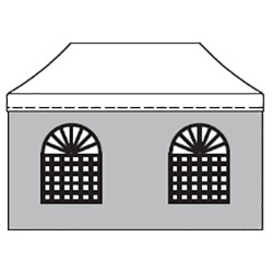 Mur PVC avec 2 fenêtres - 4,5 m