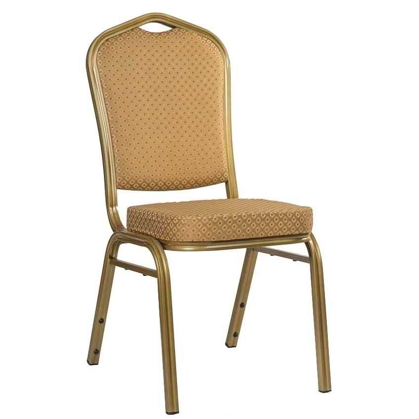 Chaise banquet Sonate - Pied doré / Tissu caramel