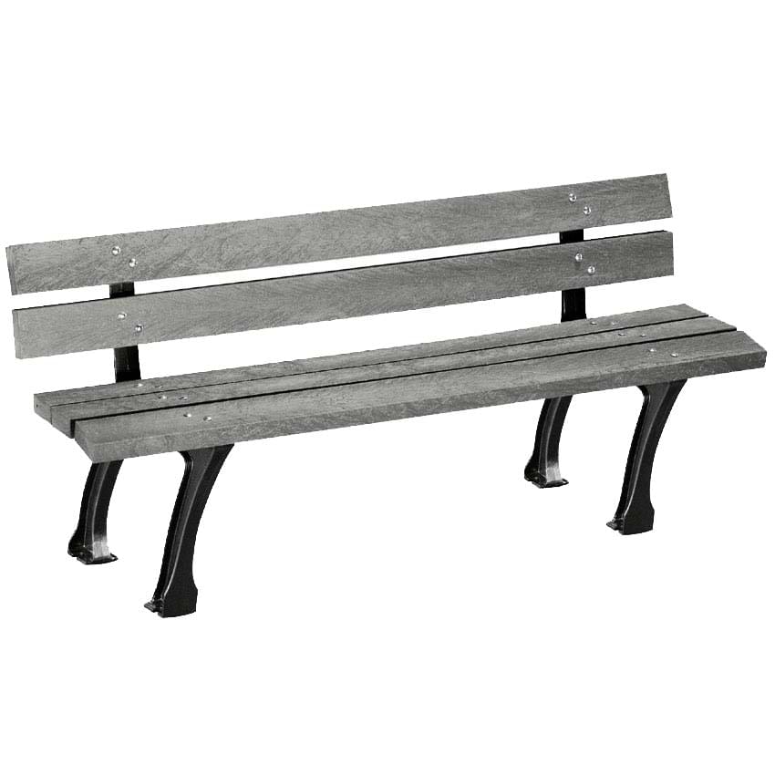 Banc recyclé Morlaix - Lames gris clair