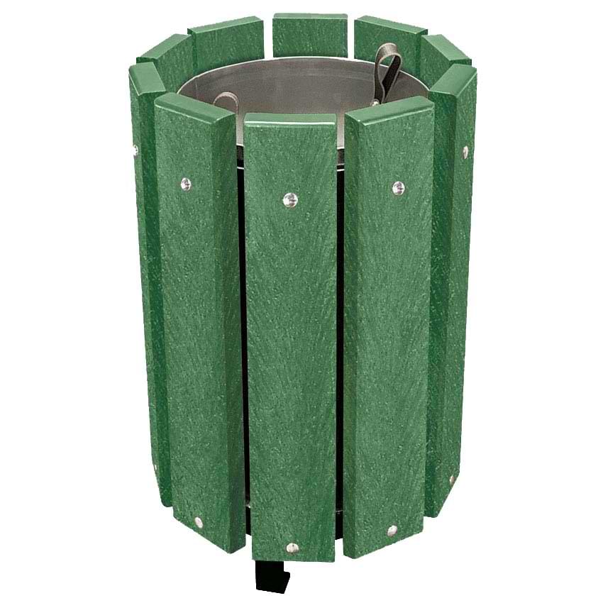 Corbeille plastique recyclée 48L - Sans couvercle - Vert