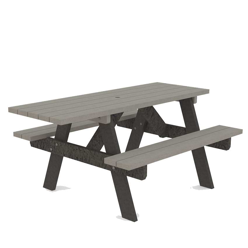 Table pique-nique recyclée L. 180 cm - Version PMR