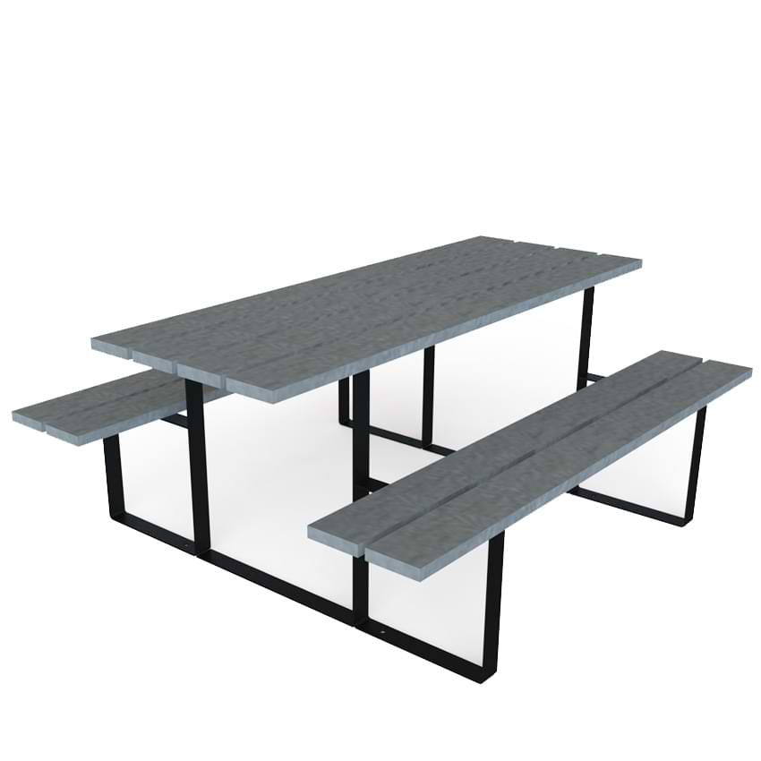 Table pique-nique lames recyclée Morlaix - L. 180 cm