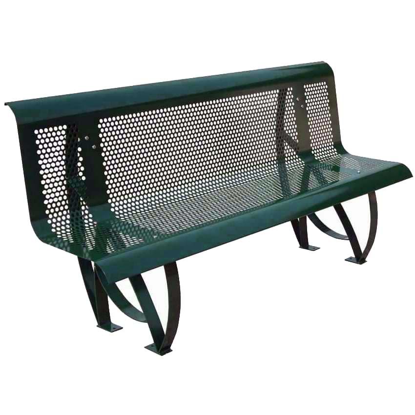 Banc public à assise inclinée PMR L. 2000 mm - Vert RAL 6005