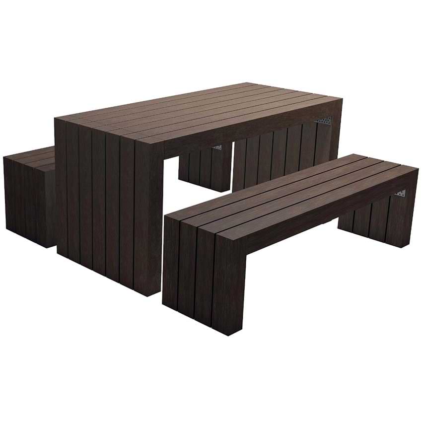 Ensemble pique-nique matière recyclée Fréhel 150 cm - Marron