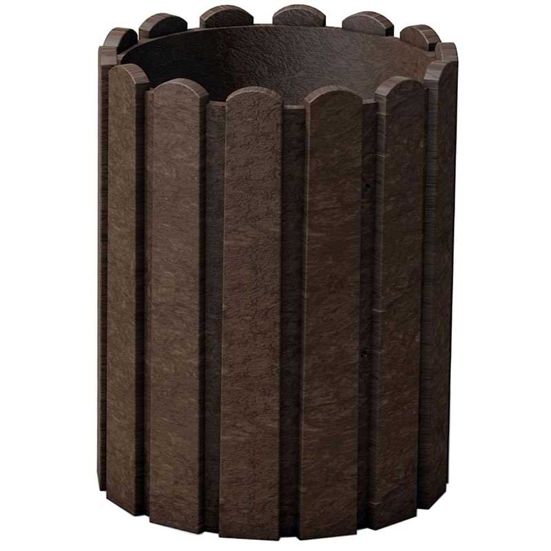 Corbeille plastique recyclée Dieppe 55L - Marron