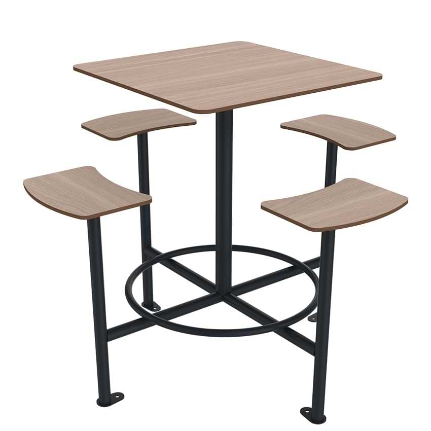 Table pique-nique haute carrée Mika - Chêne clair