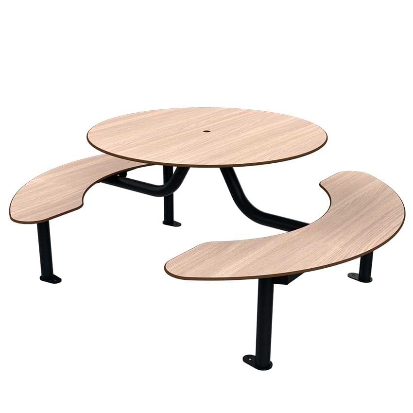 Table pique-nique ronde Mika - 6 places - Chêne clair