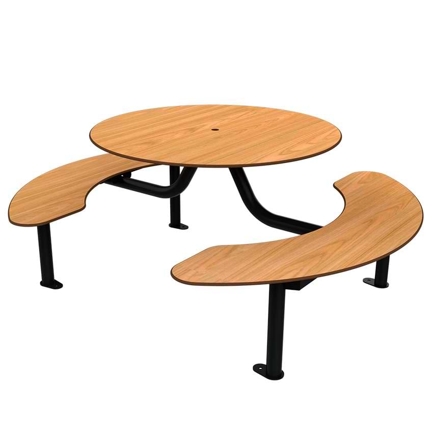 Table pique-nique ronde Mika - 6 places - Teck