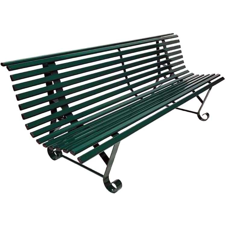 Banc public Luxembourg 2 pieds - Vert RAL 6005 - L. 1950 mm
