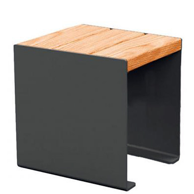 Banquette acier et bois Kub - L. 450 mm