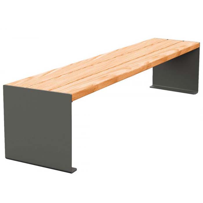 Banquette acier et bois Kub - L. 1800 mm