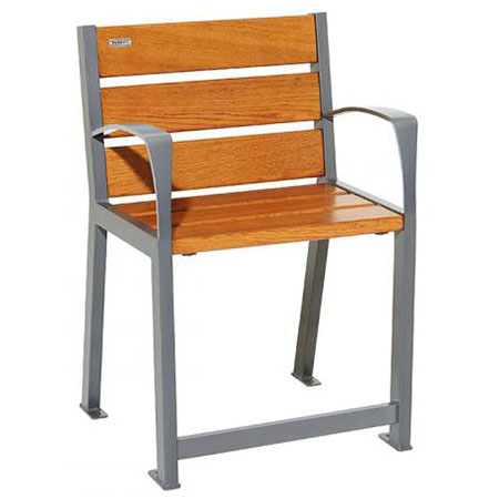 Banc spécial senior acier et bois Silaos - L. 600 mm