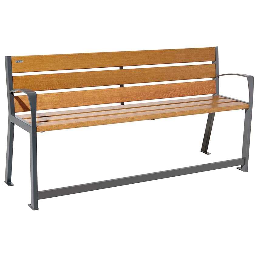 Banc spécial senior acier et bois Silaos - L. 1800 mm