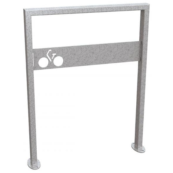 Appui vélos Milan avec signalétique vélo - Sur platines - Galvanisé