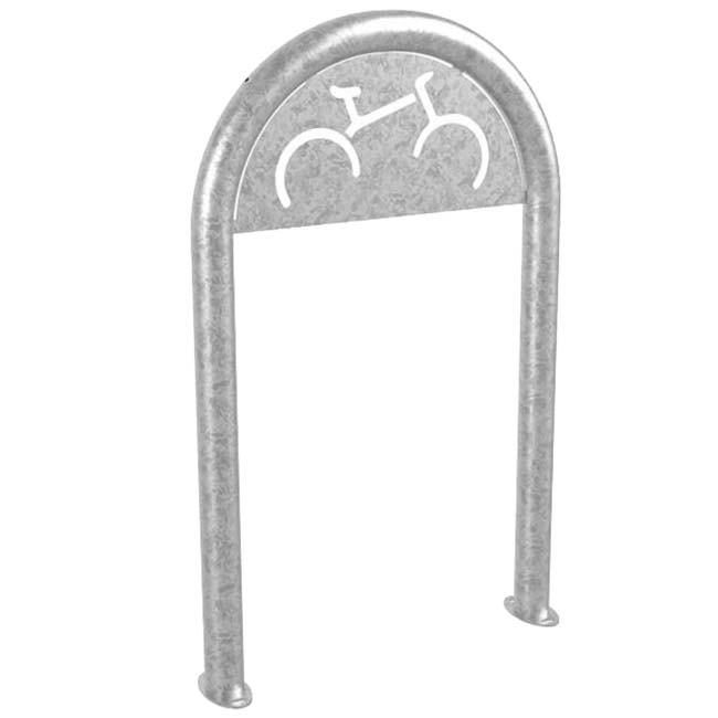 Arceau support cycle avec plaque signalétique - Galvanisé - Sur platines