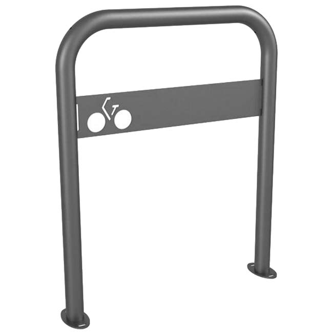 Arceau appui-cycle avec signalétique - Sur platines - Peint au RAL