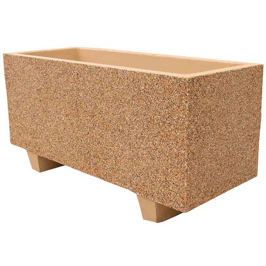 Jardinière béton rectangulaire - avec pieds