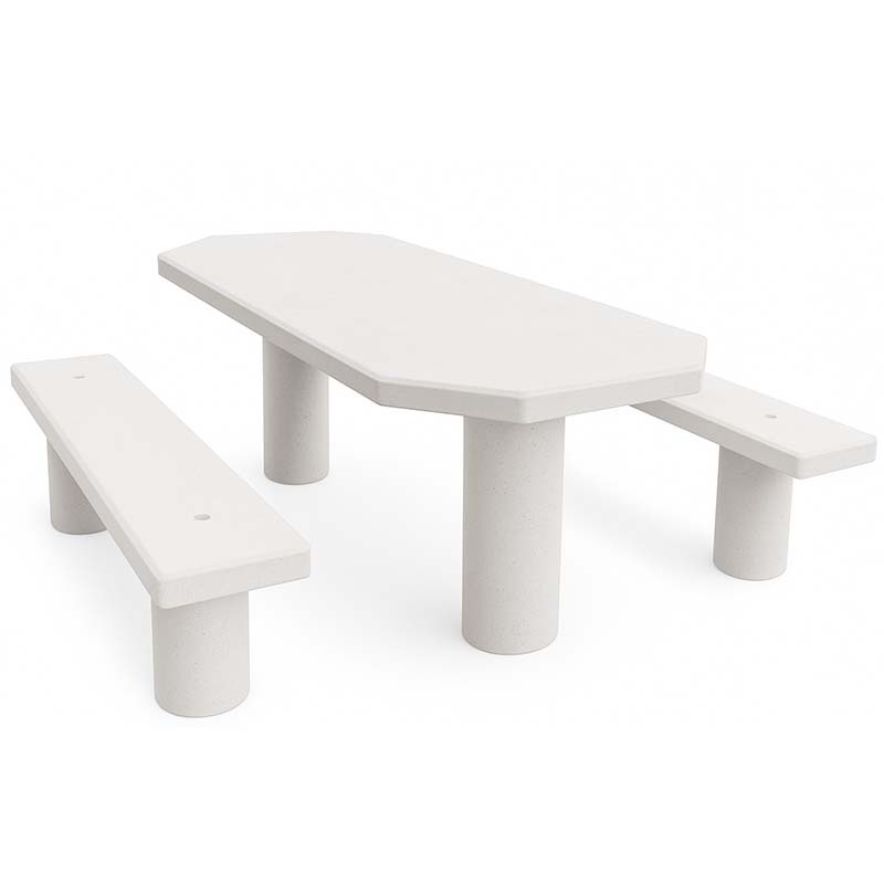 Table pique-nique béton Auvergne - Blanc