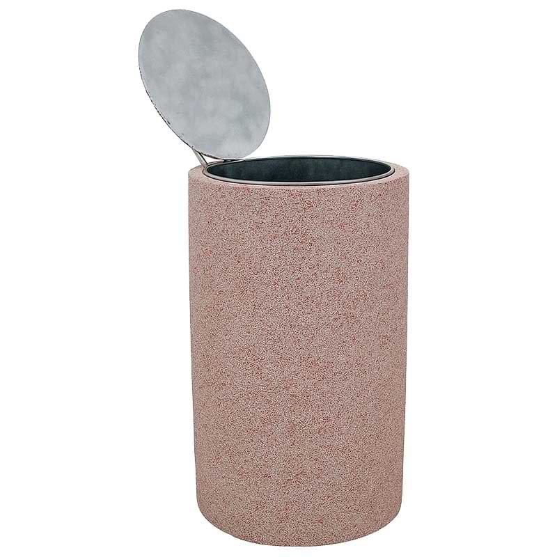 Corbeille béton Atlante - Finition "Gravillons" - Avec couvercle