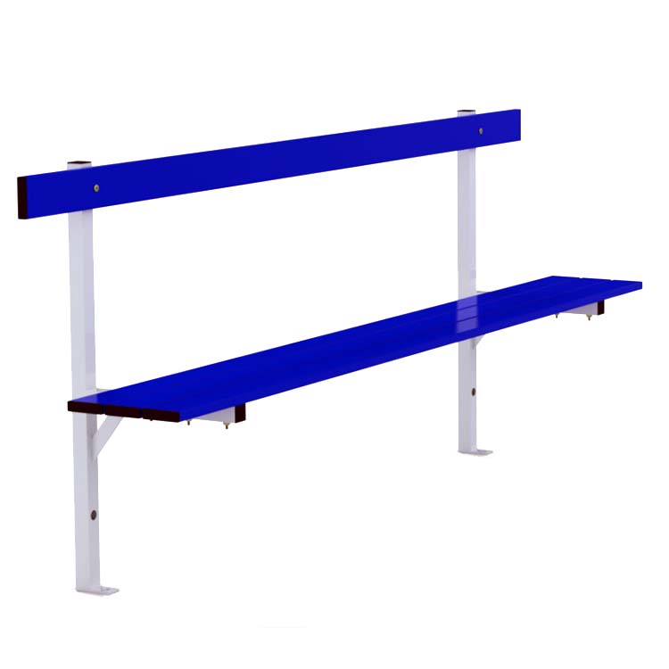 Banc vestiaire mural - Version avec dossier (Le ml)