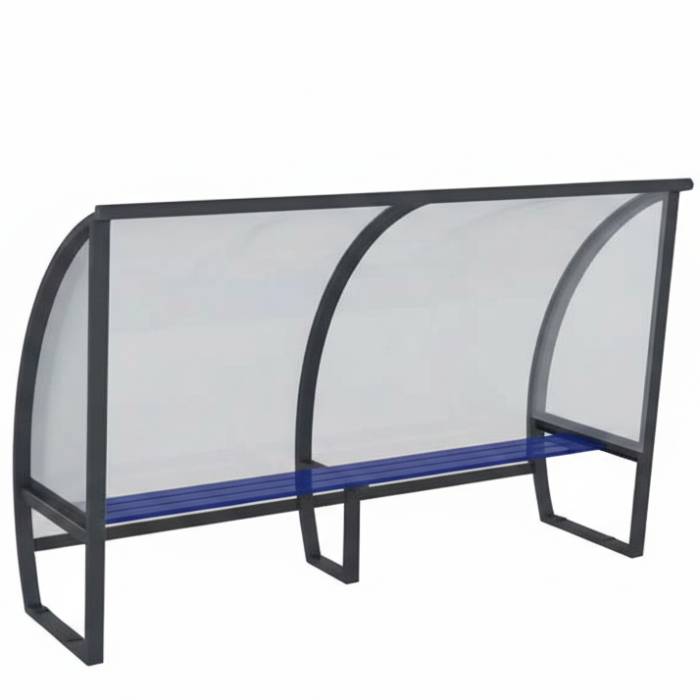 Abri joueurs aluminium et polycarbonate - L. 2,5 m (5 joueurs)
