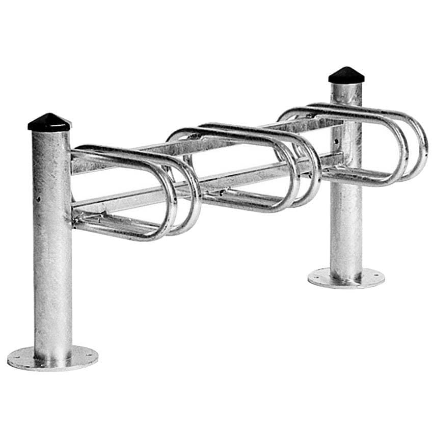 Support cycle simple face galvanisé - 3 places - L. 1320 X P. 374 mm