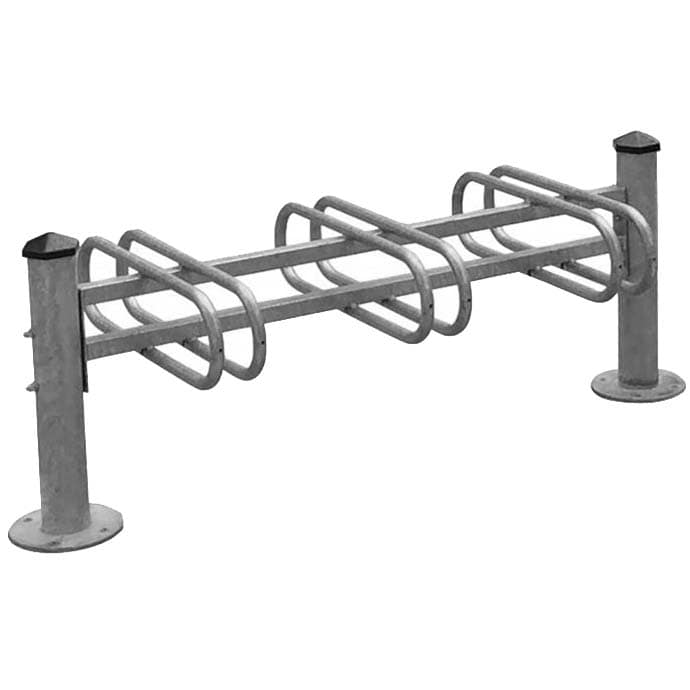 Support cycle double face galvanisé - 2 X 3 places - L. 1320 X P. 550 mm