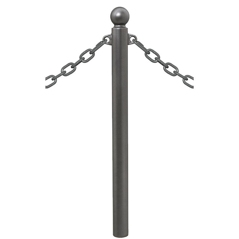 Potelet à chaine 2 anneaux - Pommeau Boule