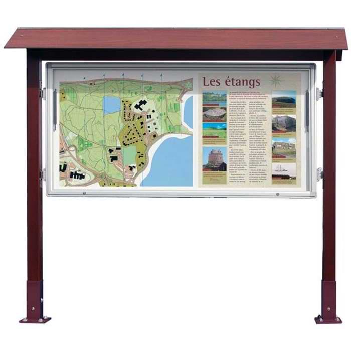 Vitrine bois et aluminium double face - 27 A4